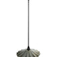 Meyda Lighting Metro Fusion 18" Black Galatia Pendant Light With Scalloped Gold Iridescent Shade Glass