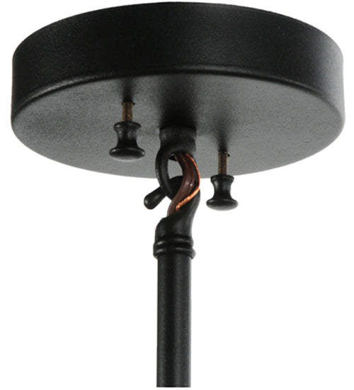 Meyda Lighting Metro Fusion 18" Black Galatia Pendant Light With Scalloped Gold Iridescent Shade Glass