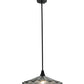 Meyda Lighting Metro Fusion 18" Black Galatia Pendant Light With Scalloped Gold Iridescent Shade Glass