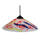 Meyda Lighting Metro Fusion 18" Black Pendant Light With Multi-Colored Pizza Shade Glass