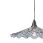 Meyda Lighting Metro Fusion 18" Brushed Nickel Galatia Pendant Light With Clear Scalloped Branches Shade Glass