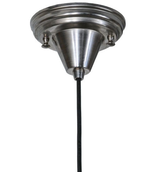 Meyda Lighting Metro Fusion 18" Brushed Nickel Galatia Pendant Light With Clear Scalloped Branches Shade Glass