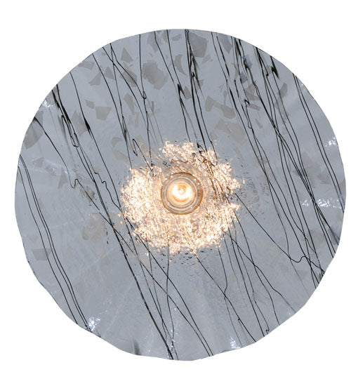 Meyda Lighting Metro Fusion 18" Brushed Nickel Galatia Pendant Light With Clear Scalloped Branches Shade Glass