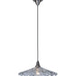 Meyda Lighting Metro Fusion 18" Brushed Nickel Galatia Pendant Light With Clear Scalloped Branches Shade Glass