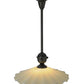 Meyda Lighting Metro Fusion 18" Craftsman Brown Galatia Pendant Light With Almond Spectrum Scalloped Shade Glass