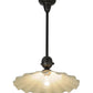 Meyda Lighting Metro Fusion 18" Craftsman Brown Galatia Pendant Light With Almond Spectrum Scalloped Shade Glass