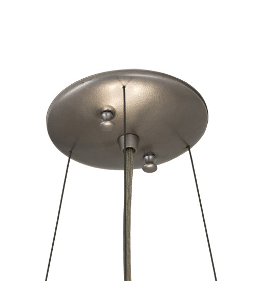 Meyda Lighting Metro Fusion 18" Nickel Di Pavone Inverted Pendant Light With Multi-Colored Shade Glass