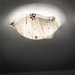 Meyda Lighting Metro Fusion 19" 3-Light Nickel Ramoscelli Flush Mount Light With White & Brown Shade Glass