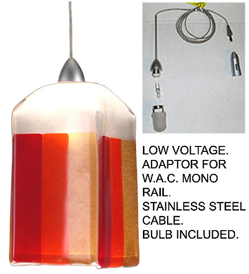 Meyda Lighting Metro Fusion 19635 6" Platinum Litesavers Mini Pendant Light With Multi-Colored Shade Glass