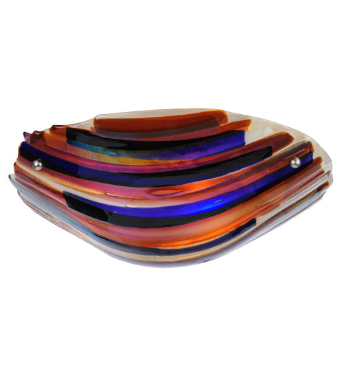 Meyda Lighting Metro Fusion 19"W x 5"H Multi-Colored Oceano Shade Glass