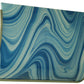 Meyda Lighting Metro Fusion 20" 2-Light Nickel Ocean Waves Wall Sconce With Blue and White Shade Glass