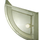 Meyda Lighting Metro Fusion 20" 2-Light Nickel Ocean Waves Wall Sconce With Blue and White Shade Glass