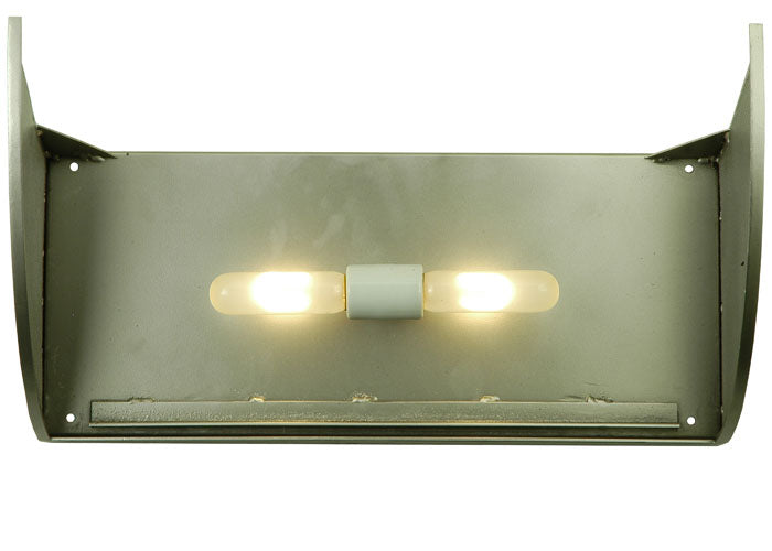 Meyda Lighting Metro Fusion 20" 2-Light Nickel Ocean Waves Wall Sconce With Blue and White Shade Glass