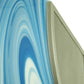 Meyda Lighting Metro Fusion 20" 2-Light Nickel Ocean Waves Wall Sconce With Blue and White Shade Glass
