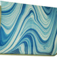 Meyda Lighting Metro Fusion 20" 2-Light Nickel Ocean Waves Wall Sconce With Blue and White Shade Glass