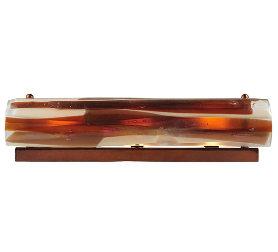 Meyda Lighting Metro Fusion 20" 3-Light Bronze Marina Vanity Light With Multi-Colored Shade Glass