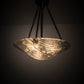 Meyda Lighting Metro Fusion 20" 3-Light Craftsman Brown Branches Inverted Pendant Light With White & Brown Shade Glass