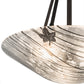 Meyda Lighting Metro Fusion 20" 3-Light Craftsman Brown Branches Inverted Pendant Light With White & Brown Shade Glass