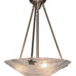 Meyda Lighting Metro Fusion 20" 3-Light Polished Nickel Branches Semi-flush Mount Ceiling Light With Frosted White Shade Glass and Maple Leaves