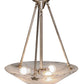 Meyda Lighting Metro Fusion 20" 3-Light Polished Nickel Branches Semi-flush Mount Ceiling Light With Frosted White Shade Glass and Maple Leaves