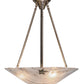 Meyda Lighting Metro Fusion 20" 3-Light Polished Nickel Branches Semi-flush Mount Ceiling Light With Frosted White Shade Glass and Maple Leaves