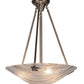 Meyda Lighting Metro Fusion 20" 3-Light Polished Nickel Branches Semi-flush Mount Ceiling Light With Frosted White Shade Glass and Maple Leaves