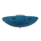 Meyda Lighting Metro Fusion 20" 3-Light White Flush Mount Light With Electra Blue Shade Glass