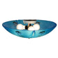 Meyda Lighting Metro Fusion 20" 3-Light White Flush Mount Light With Electra Blue Shade Glass