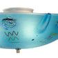 Meyda Lighting Metro Fusion 20" 3-Light White Flush Mount Light With Electra Blue Shade Glass