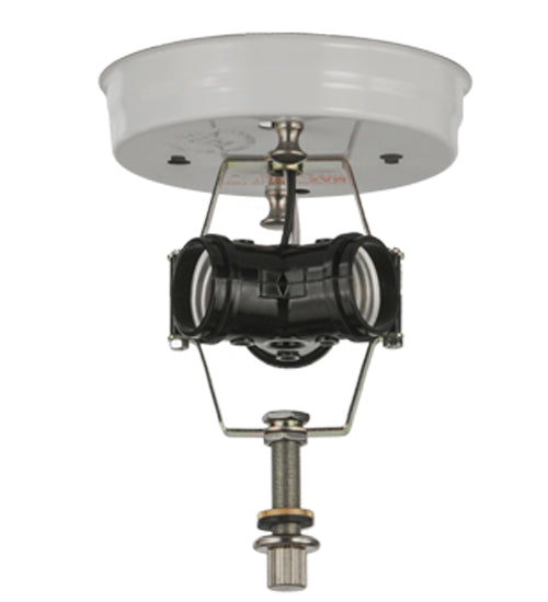 Meyda Lighting Metro Fusion 20" 3-Light White Flush Mount Light With Electra Blue Shade Glass