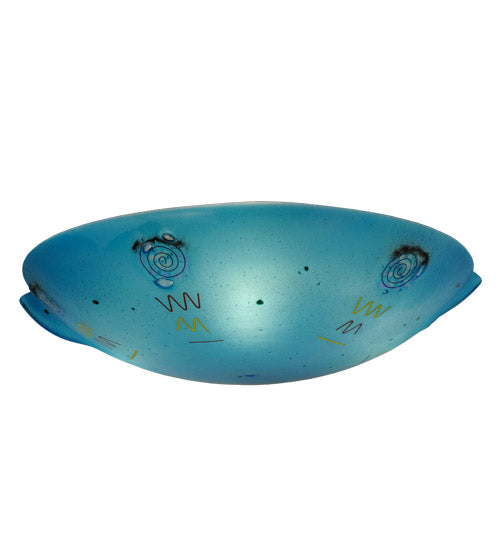 Meyda Lighting Metro Fusion 20"W x 5"H Electra Blue Shade Glass