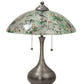 Meyda Lighting Metro Fusion 21" 2-Light Brushed Nickel Table Lamp With Multi-Colored Confetti Shade Glass