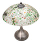 Meyda Lighting Metro Fusion 21" 2-Light Brushed Nickel Table Lamp With Multi-Colored Confetti Shade Glass