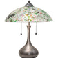 Meyda Lighting Metro Fusion 21" 2-Light Brushed Nickel Table Lamp With Multi-Colored Confetti Shade Glass