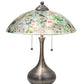 Meyda Lighting Metro Fusion 21" 2-Light Brushed Nickel Table Lamp With Multi-Colored Confetti Shade Glass