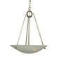 Meyda Lighting Metro Fusion 21" 3-Light Nickel Deco Ball Inverted Pendant Light With Frosted Clear Shade Glass