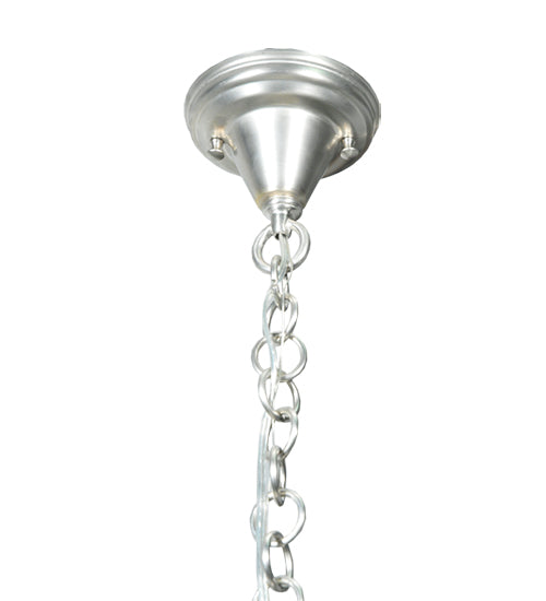 Meyda Lighting Metro Fusion 21" 3-Light Nickel Deco Ball Inverted Pendant Light With Frosted Clear Shade Glass