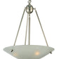 Meyda Lighting Metro Fusion 21" 3-Light Nickel Deco Ball Inverted Pendant Light With Frosted Clear Shade Glass