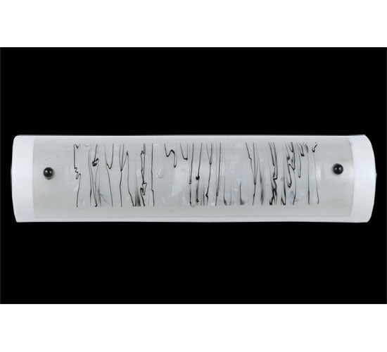 Meyda Lighting Metro Fusion 22" 2-Light Nickel Twigs Vanity Light With White and Gray Shade Glass