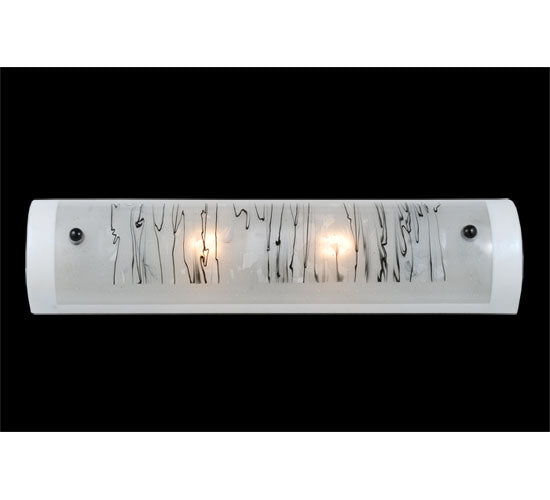 Meyda Lighting Metro Fusion 22" 2-Light Nickel Twigs Vanity Light With White and Gray Shade Glass