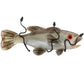 Meyda Lighting Metro Fusion 22" 2-Light Textured Black Bass Wall Sconce With White & Brown Fused Shade Glass