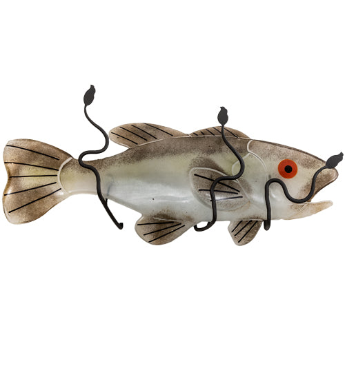 Meyda Lighting Metro Fusion 22" 2-Light Textured Black Bass Wall Sconce With White & Brown Fused Shade Glass