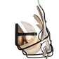 Meyda Lighting Metro Fusion 22" 2-Light Textured Black Bass Wall Sconce With White & Brown Fused Shade Glass