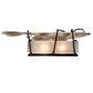 Meyda Lighting Metro Fusion 22" 2-Light Textured Black Bass Wall Sconce With White & Brown Fused Shade Glass