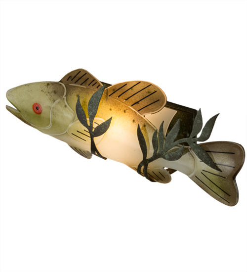 Meyda Lighting Metro Fusion 22" Tarnished Copper Bass Wall Sconce With Multi-Colored Fused Shade Glass