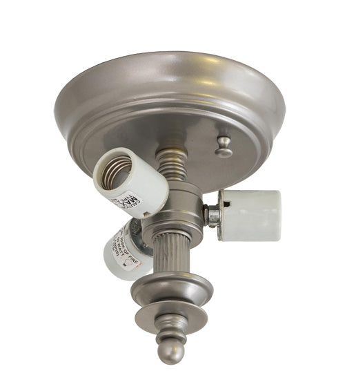 Meyda Lighting Metro Fusion 23" 3-Light Gray Moonscape Flush Mount Light With Clear and Gray Shade Glass