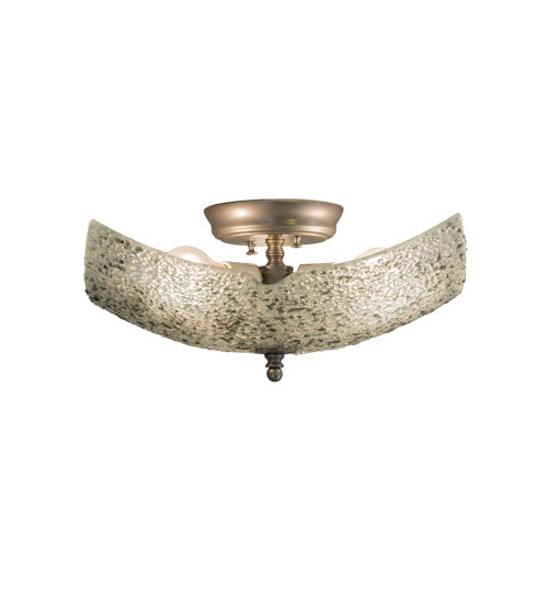 Meyda Lighting Metro Fusion 23" 3-Light Gray Moonscape Flush Mount Light With Clear and Gray Shade Glass