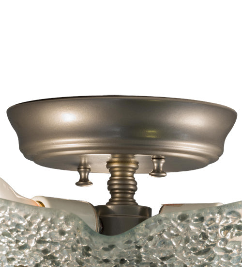 Meyda Lighting Metro Fusion 23" 3-Light Gray Moonscape Flush Mount Light With Clear and Gray Shade Glass