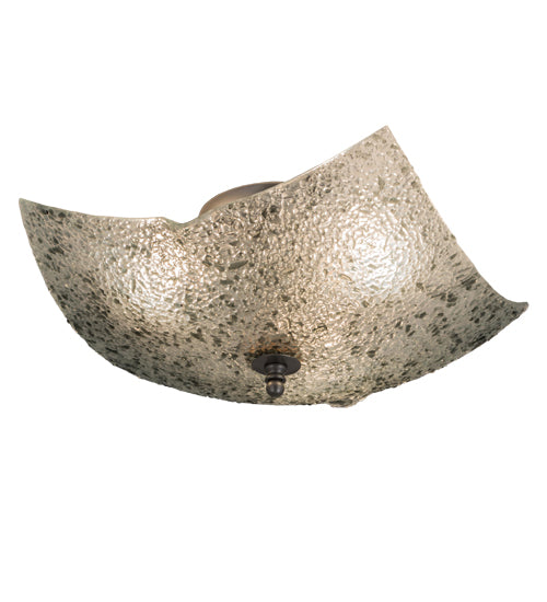 Meyda Lighting Metro Fusion 23" 3-Light Gray Moonscape Flush Mount Light With Clear and Gray Shade Glass