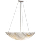Meyda Lighting Metro Fusion 24" 3-Light Brushed Nickel Ramoscelli Inverted Pendant Light With White Iridescent & Clear Shade Glass
